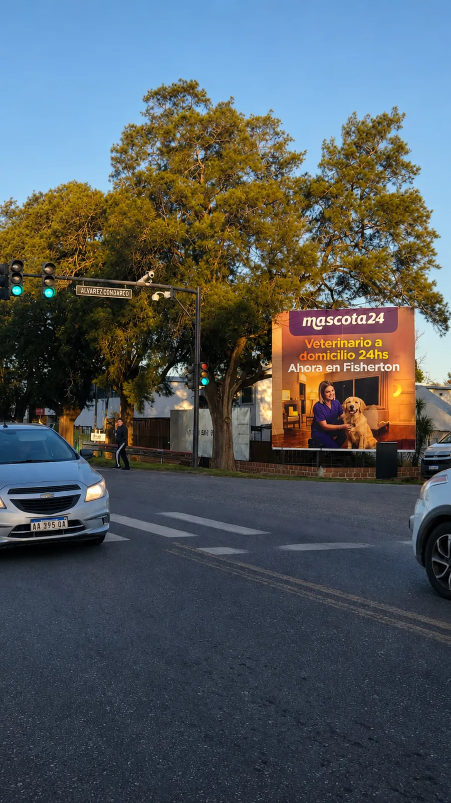 Campaña de mascota24 en un cartel de vía pública, Rosario